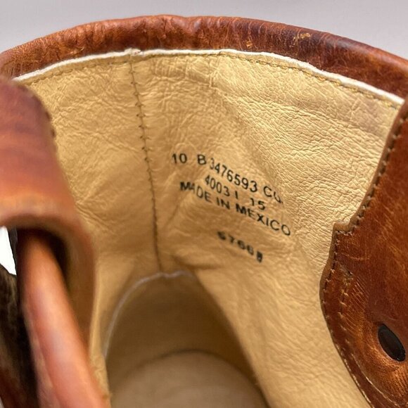 Frye Billy Short Cognac Brown Leather Ankle Boots Button Detail Women's 10 B - Picture 6 of 12